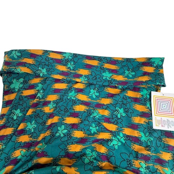 LULAROE Maxi Skirt Size 2XL Green Boho Floral Long A-Line Stretch Pull on NWT - Picture 7 of 11